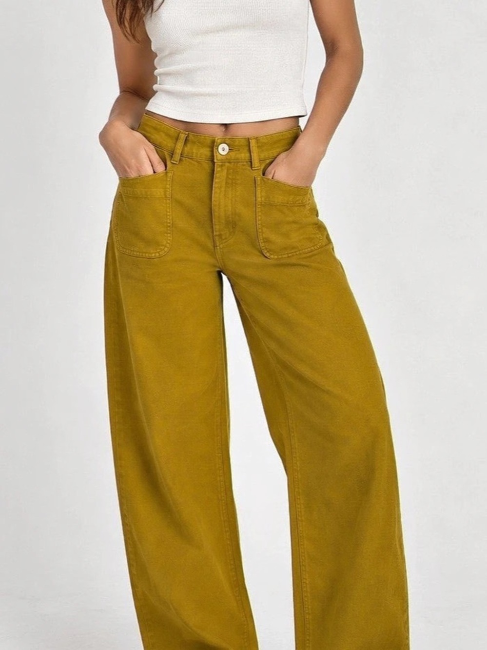 Madewell Mustard Yellow Wide-Leg High Waisted Jeans - Size 30